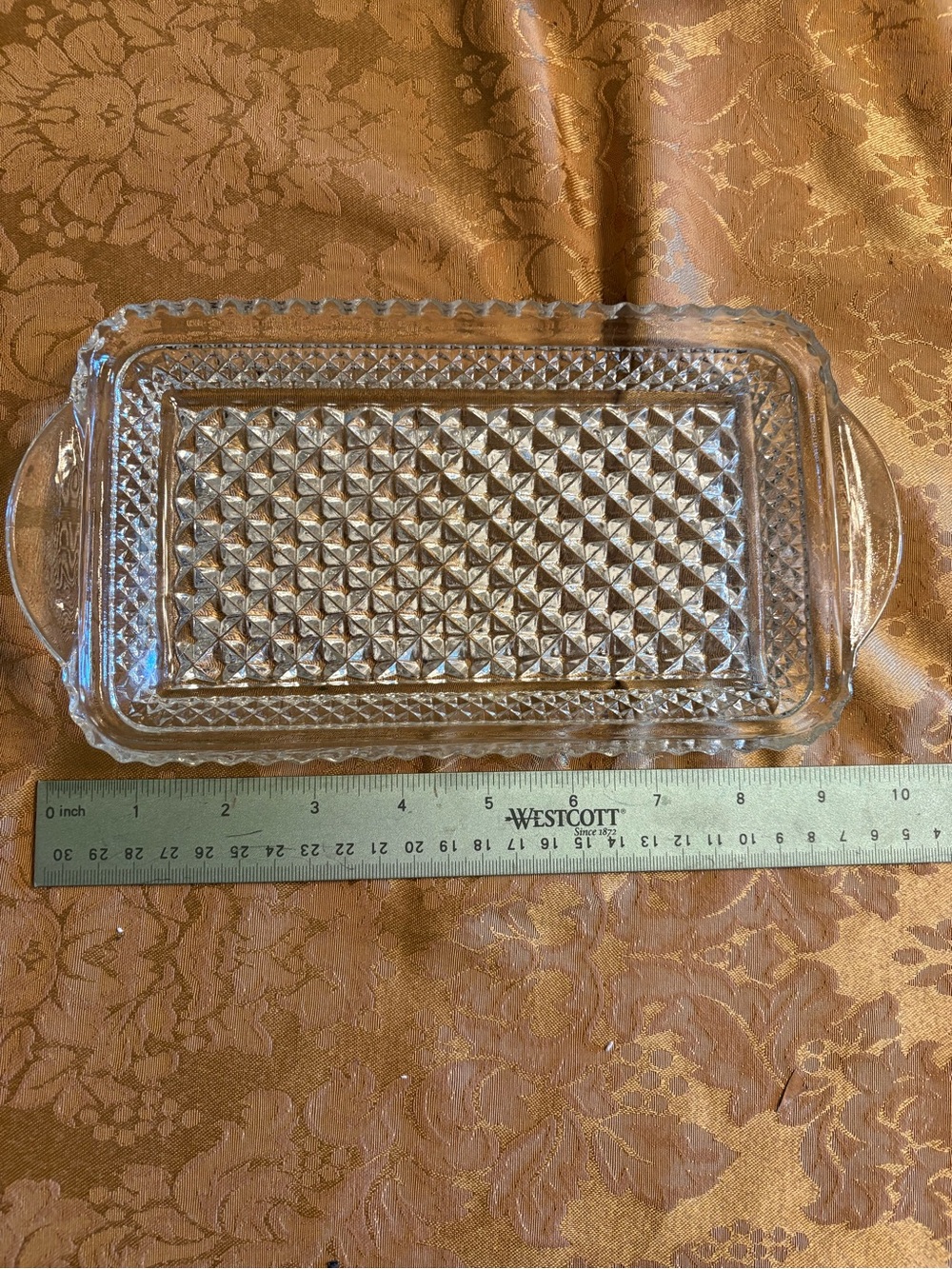 Clear Pressed Glass Tray with Handles